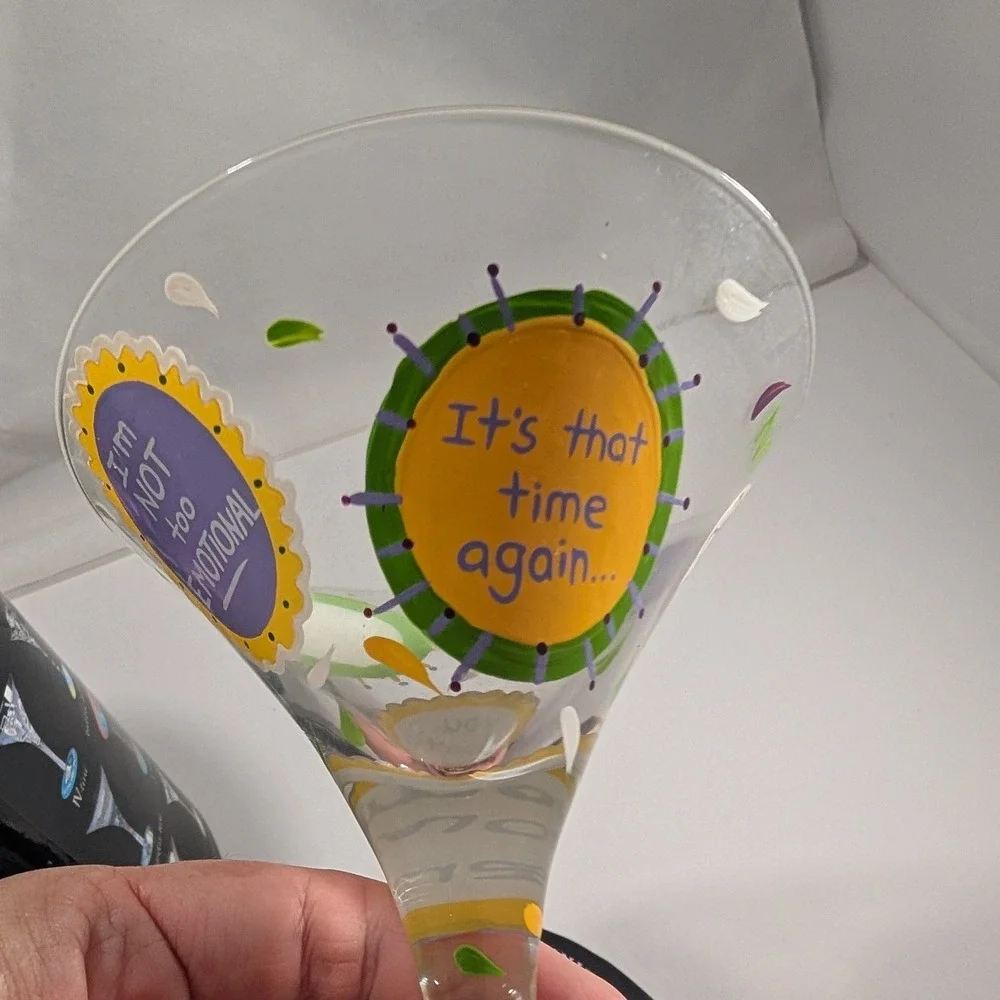 Lolita Love My Martini PMS Hand Painted Martini Glass 7oz with Original Box